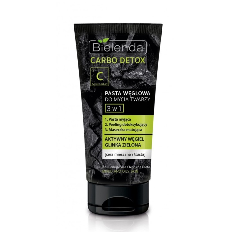Bielenda CARBO DETOX Charcoal face wash paste 3in1 150 g
