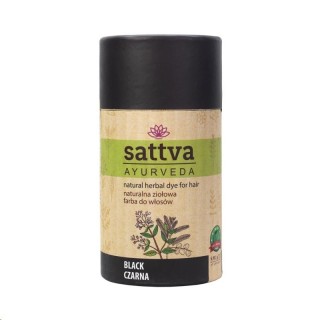 Sattva Ayurveda Naturalna ziołowa Farba do włosów Czarna 150 g