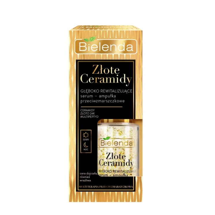 Bielenda ZŁOTE CERAMIDY Serum-ampułka do twarzy przeciwzmarszczkowe głęboko rewitalizujące 15 ml