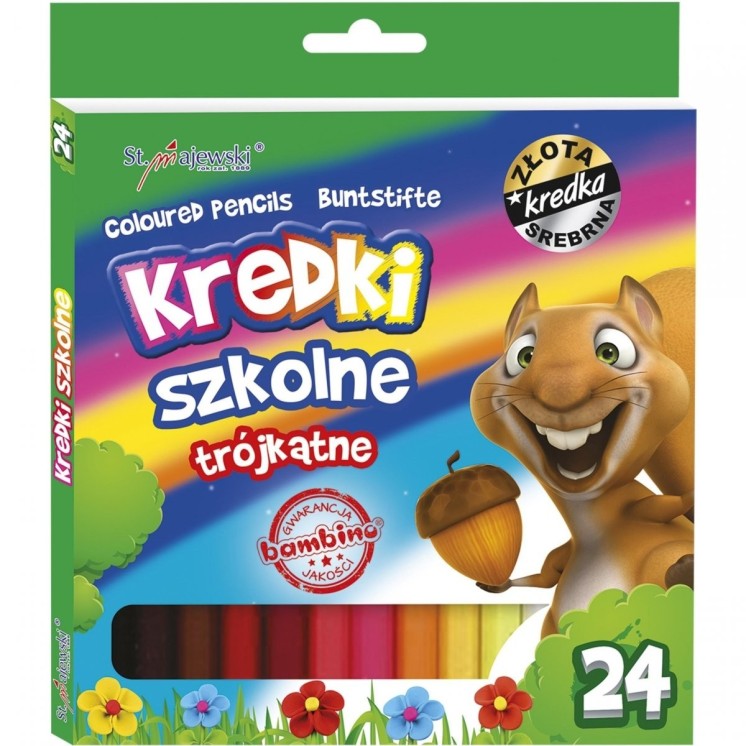 BAMBINO Kredki szkolne trójkątne 24 kolory