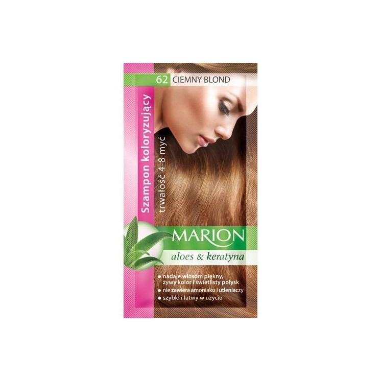 Marion Szampon koloryzujący z wyciągiem z aloesu 4-8 myć /62/ Ciemny blond 40 ml