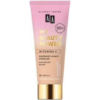 AA MY BEAUTY POWER rozświetlający Podkład naturalny blask /02/ Nude 30 ml