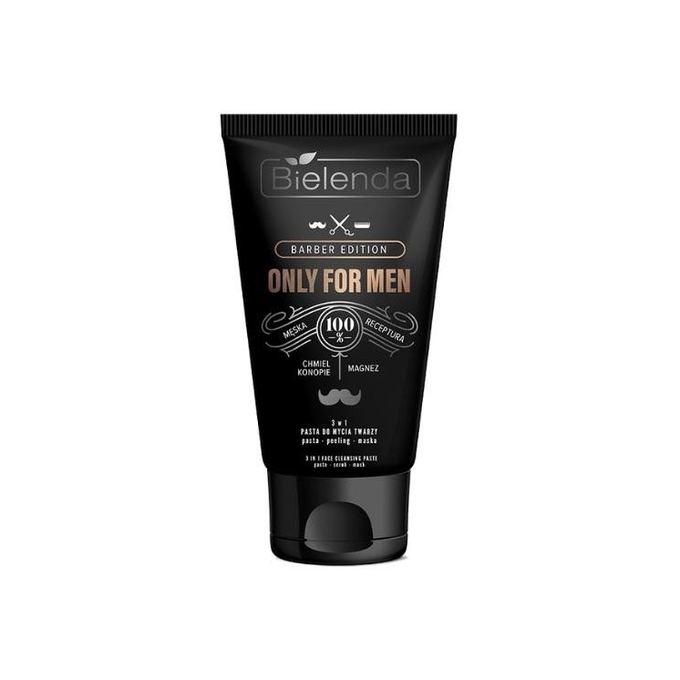Bielenda ONLY FOR MEN BARBER EDITION Pasta do mycia twarzy 3w1 Pasta-Peeling-Maska 150 g