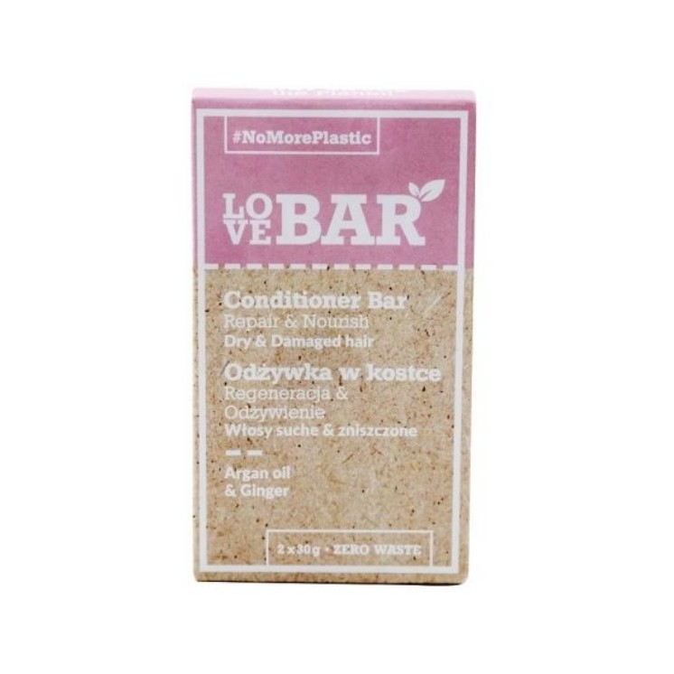 Love Bar Conditioner for Dry and Damaged Hair Argan Oil & Ginger 2x30 g