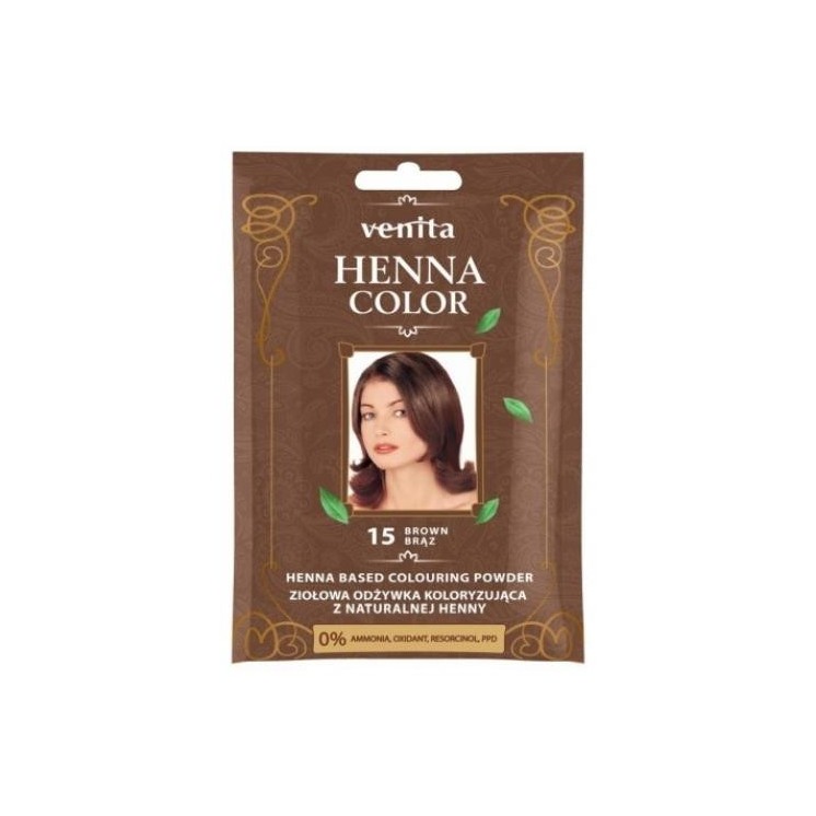 Venita Henna Color ziołowa Odżywka koloryzująca z naturalnej henny /15/ Brąz 25 g