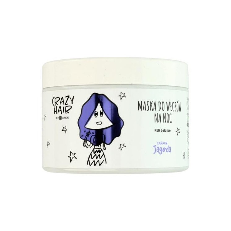 HiSkin Crazy Hair Maska do włosów na noc o zapachu Jagody 300 ml