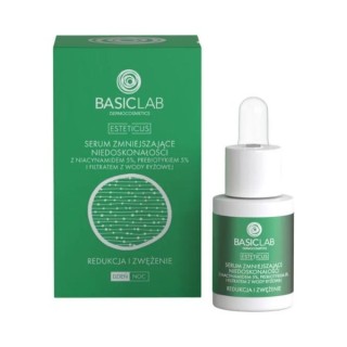 BasicLab Esteticus Serum do twarzy zmiejszające niedoskonałości z Niacynamidem 5% Redukcja i Zwężenie 15 ml