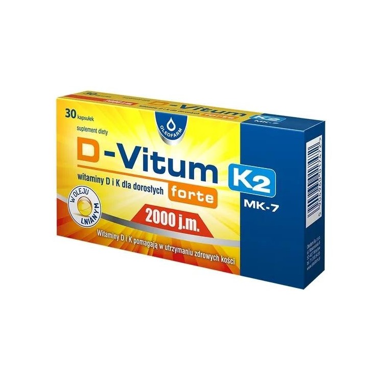 D-Vitum Forte Vitamin D + K2 2000 IU 30 capsules