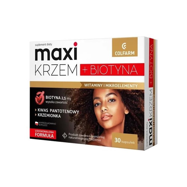 Maxi Krzem + Biotyna 30 twardych kapsułek