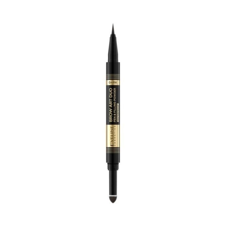 Eveline Brow Art Duo Pisak i Puder do brwi 2w1 Dark