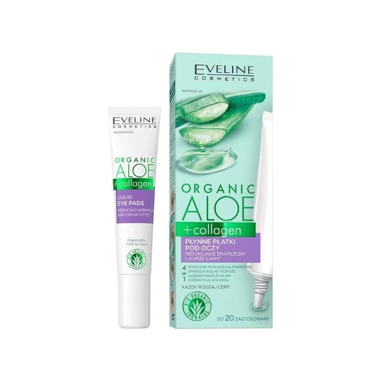Eveline Organic Aloe + Collagen liquid eye patches reducing wrinkles and crow's feet 20 ml
