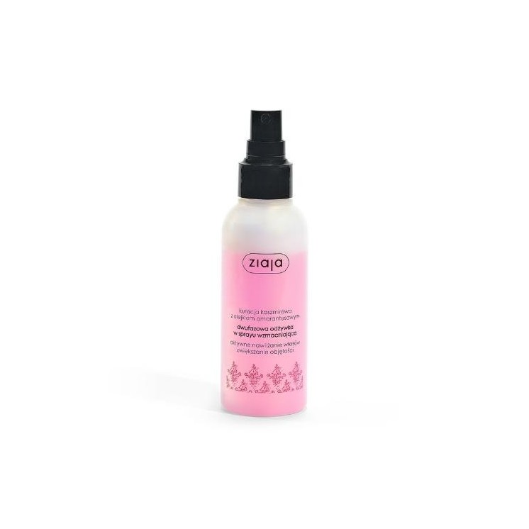 Ziaja Kaszmir dwufazowa Odżywka do włosów w spray'u wzmacniająca kuracja kaszmirowa z olejkiem amarantysowym 125 ml