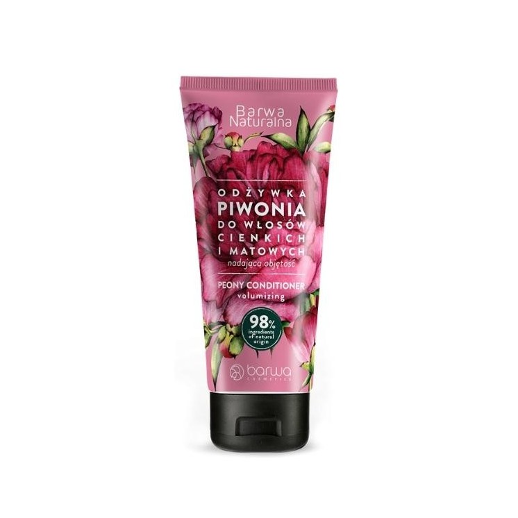 Barwa Naturalna volume increasing Peony hair conditioner in a tube 200 ml