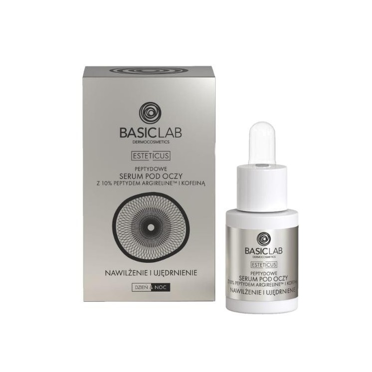 BasicLab Esteticus Serum Peptydowe pod oczy z Argireliną 10% nawilżenie i ujędrnienie 15 ml