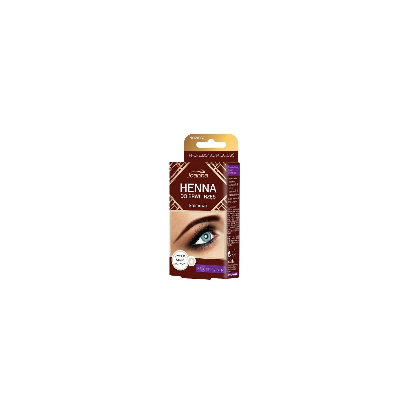 JOANNA henna kremowa – farba do brwi i rzęs brązowa 15 ml JOANNA henna kremowa – farba do brwi i rzęs brązowa 15 ml