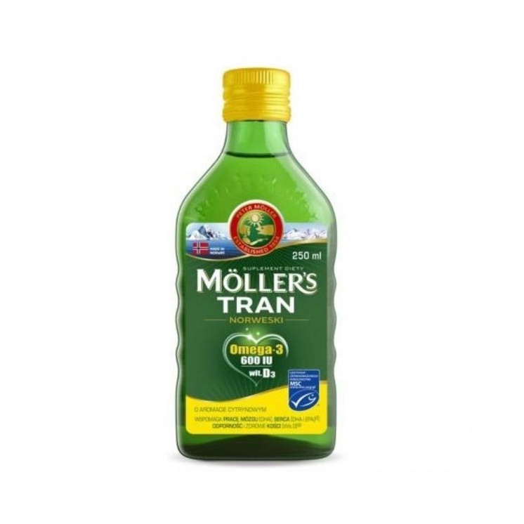 Moller's Norwegian Omega-3 fish oil with lemon flavor 250 ml