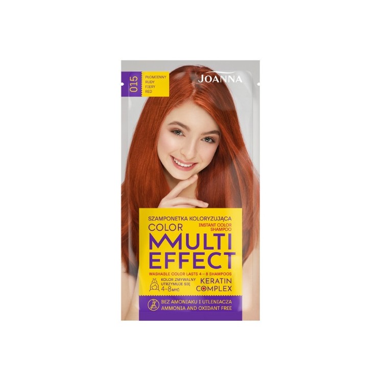 Joanna Multi Effect Color Szamponetka do włosów koloryzująca /015/ Płomienny rudy
