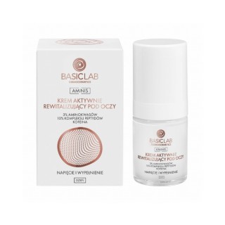 BasicLab Aminis Krem aktywnie rewitalizujący pod oczy na dzień z 3% aminokwasów 18 ml