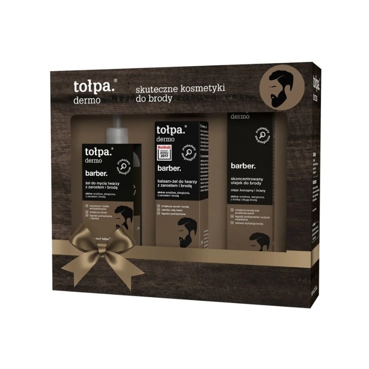 Tołpa Barber Face wash gel + Face gel-balm + Beard oil 40 ml