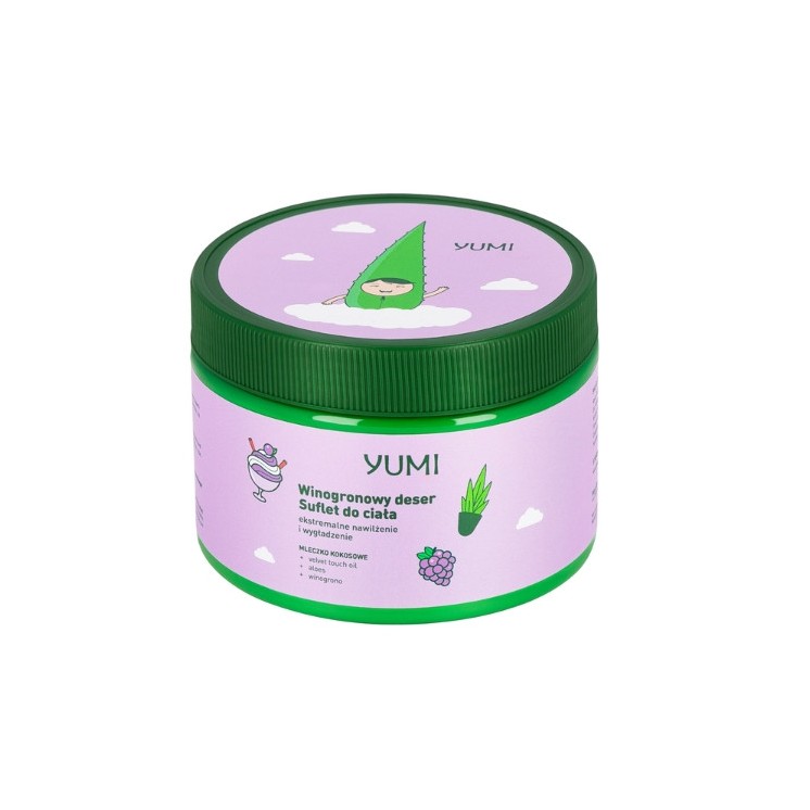 Yumi aloe vera body soufflé moisturizing and smoothing Grape Dessert 300 ml