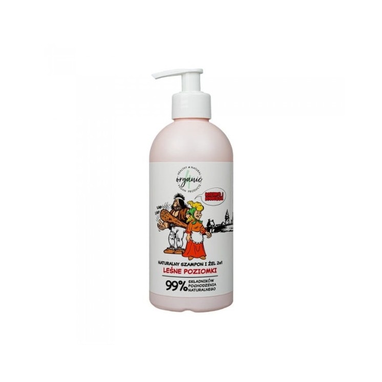 4Organic Kajko i Kokosz naturalny Szampon i Żel do mycia dzieci 2w1 Leśne Poziomki 350 ml