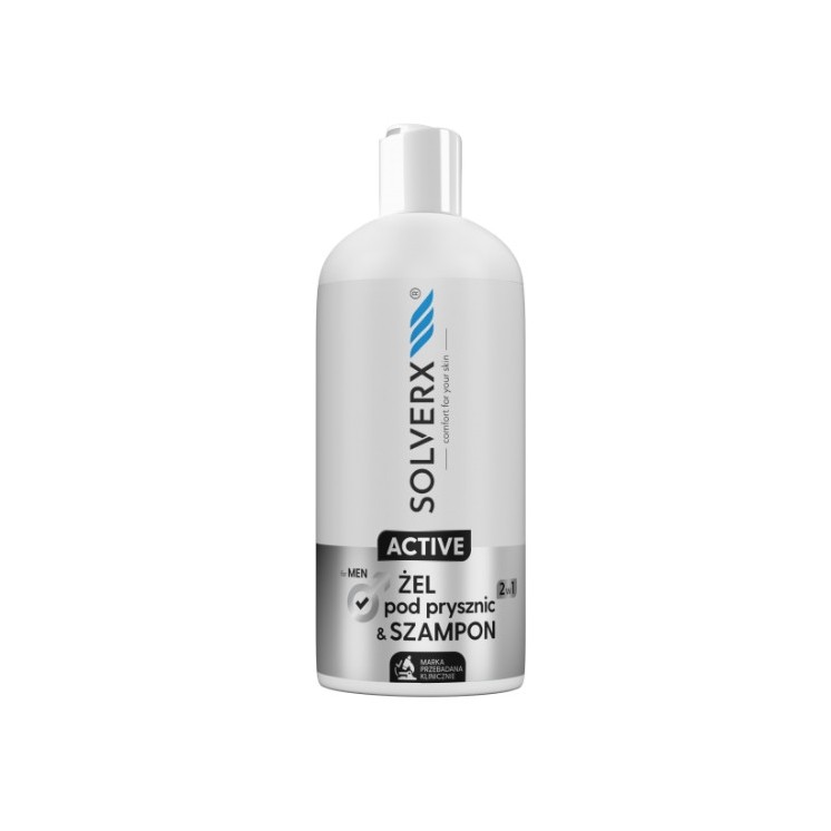Solverx for Men Active 2w1 Żel & Szampon dla mężczyzn o działaniu pobudzającym skórę 400 ml