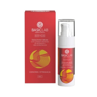 BasicLab Esteticus emulsion face Serum with 0,5 % pure Retinol, 4% Vitamin C and Coenzyme Q10 30 ml