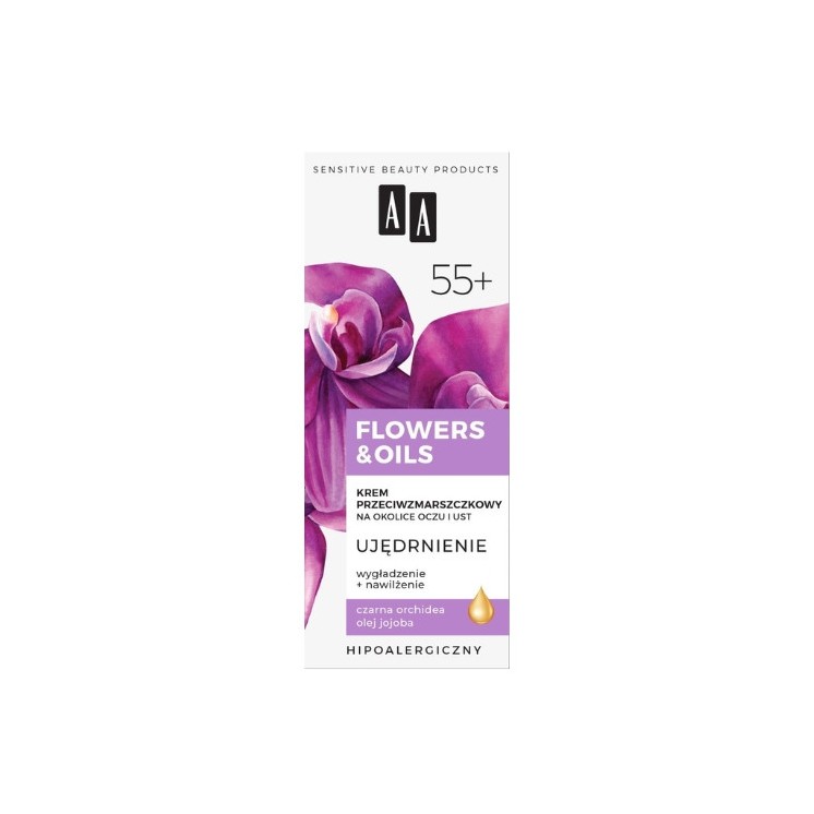 AA Flowers & Oils Firming anti-wrinkle Cream for the eye and lip area 55+ 15 ml
