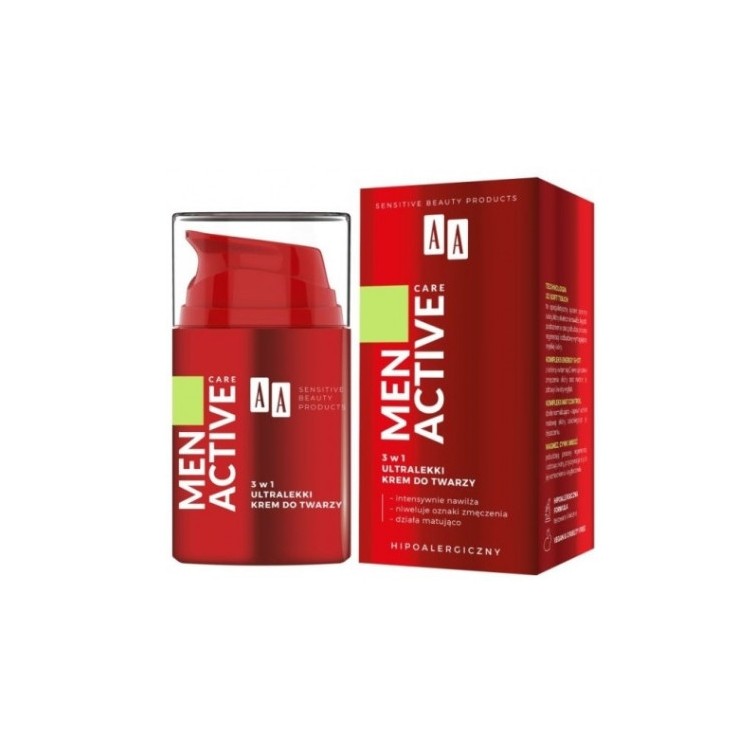 AA Men Active Care 3in1 ultra-light face cream 50 ml