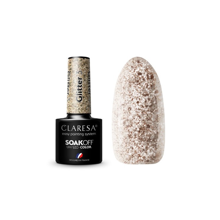 Claresa Glitter Lakier hybrydowy do paznokci /3/ 5 g