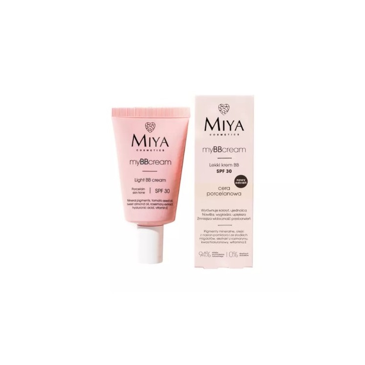 Miya Cosmetics myBBcream lekki Krem do twarzy BB SPF30 cera porcelanowa 40 ml