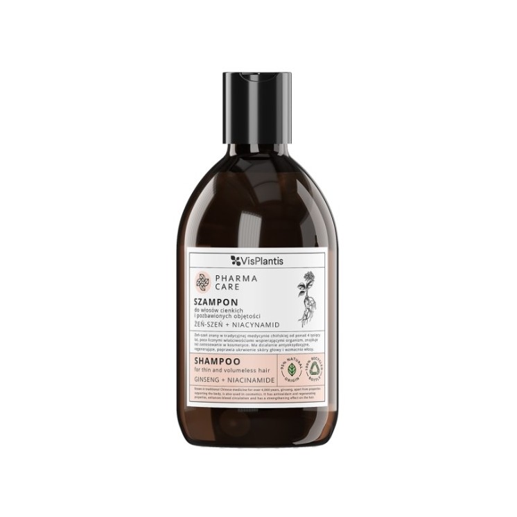Vis Plantis Pharma Care Szampon do włosów cienkich i pozbawionych objętości Żeń - szeń + Niacynamid 500 ml
