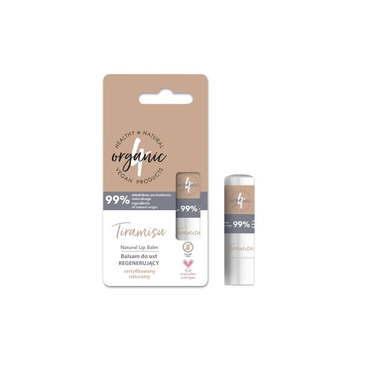 4Organic Naturalny regenerujący Balsam do ust Tiramisu 5 g
