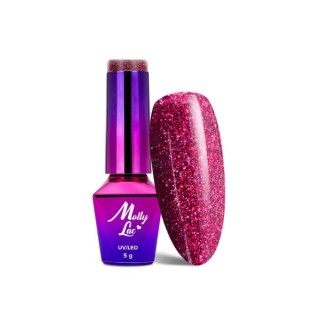 MollyLac /548/ Luxury Glam Hybrid Nail Polish Midnight Kiss 5 ml