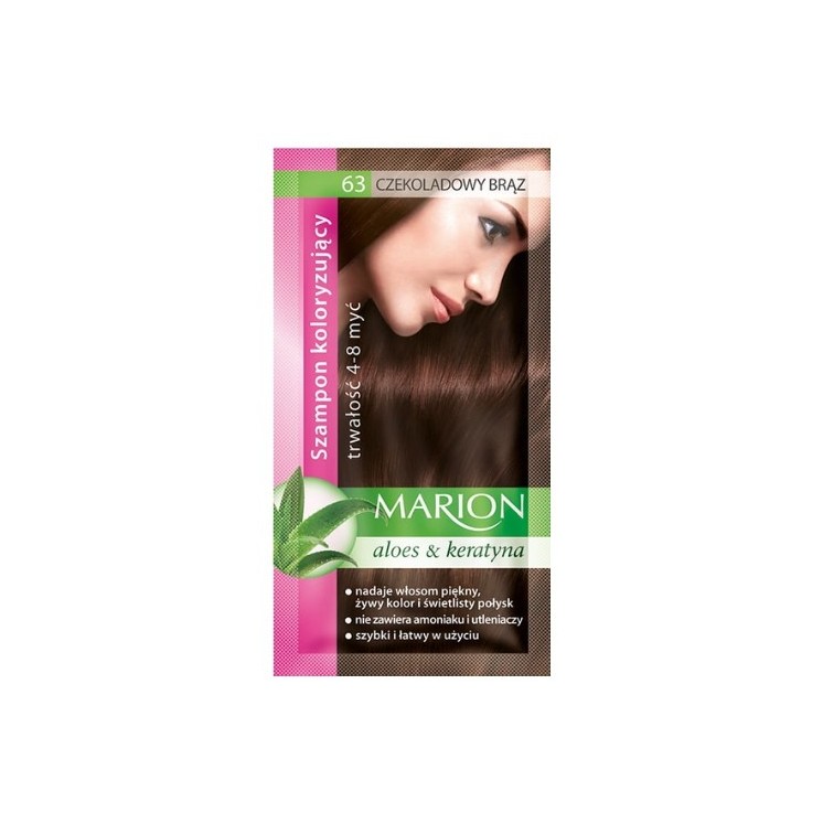 Marion Szampon koloryzujący z wyciągiem z aloesu 4-8 myć /63/ Czekoladowy Brąz 40 ml
