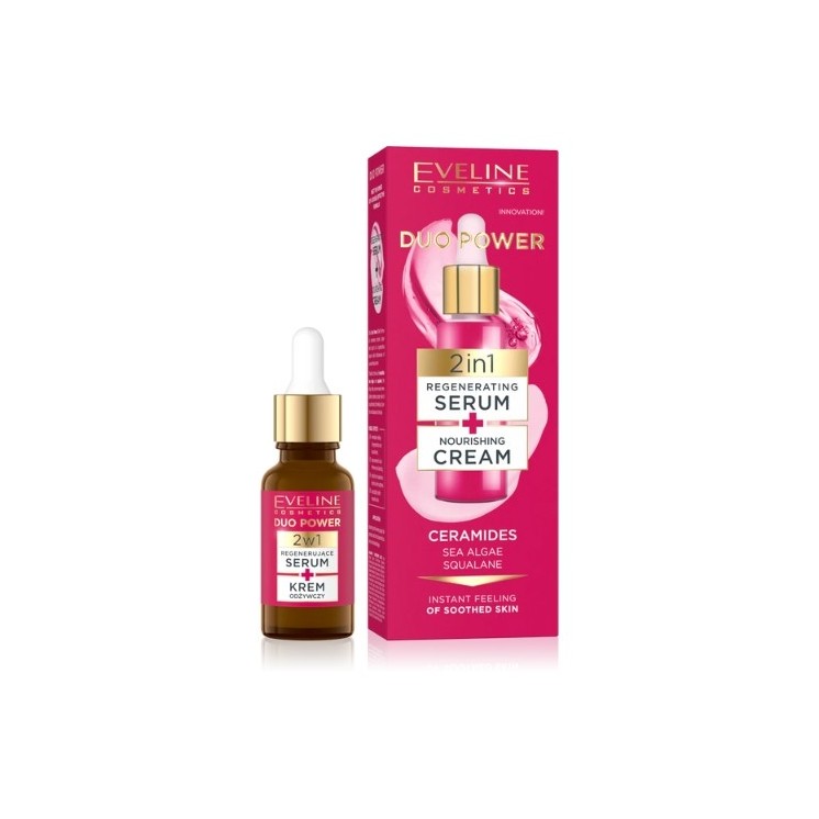 Eveline Duo Power 2w1 Regenerujące Serum + Krem odżywczy do twarzy 18 ml