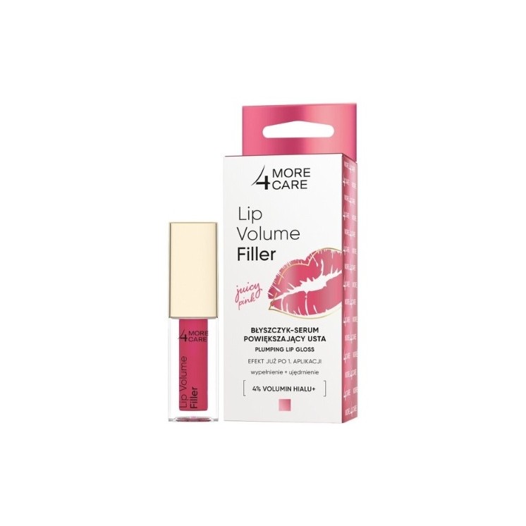 More 4 Care Lip Volume Filler Błyszczyk - serum powiększający usta Juicy Pink 4,8 g