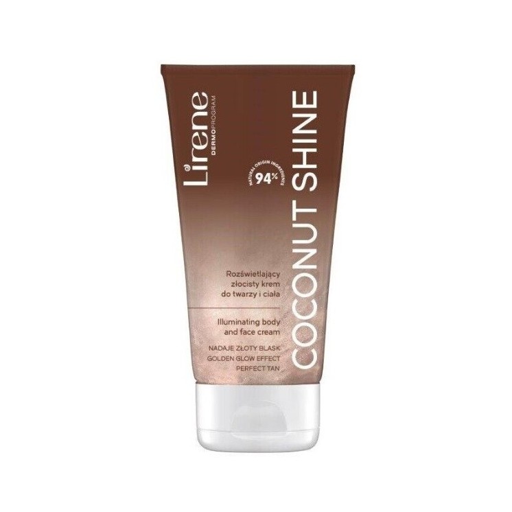 Lirene rozświetlający złocisty Krem do ciała i twarzy Coconut Shine 150 ml
