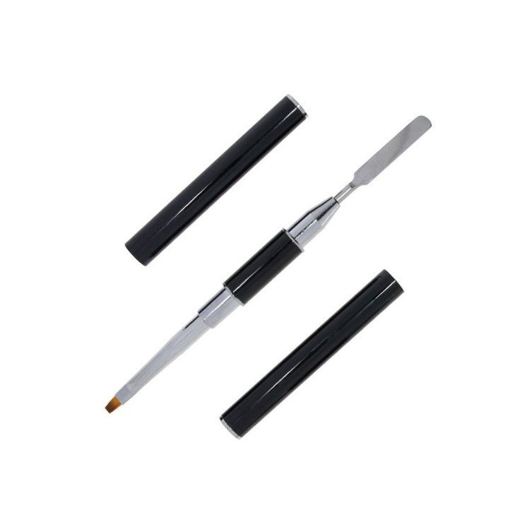 Double-sided acrylic gel brush with spatula, bristle length 8 mm, 1 piece