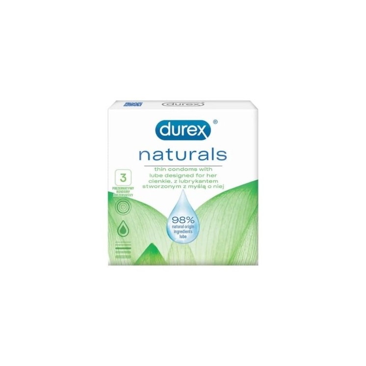 Durex Naturals Lube Condoms 3 pieces