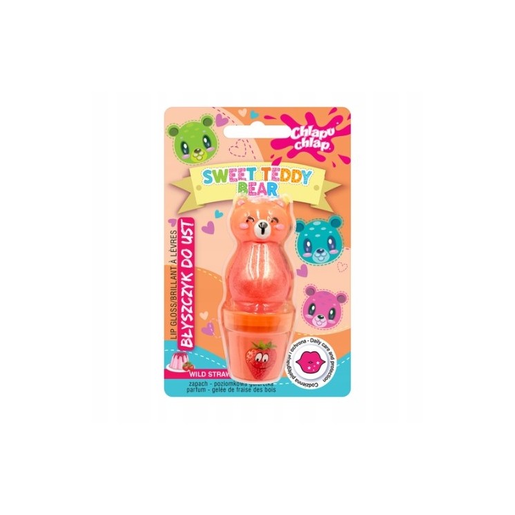 Chlapu Chlap Sweet Teddy Bear Błyszczyk do ust Poziomkowa Galaretka 10 ml 