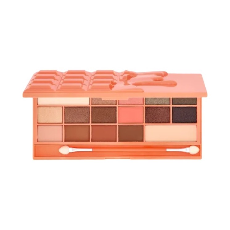 Makeup Revolution I Heart Makeup Palette of 16 Chocolate Peach eye shadows 3.66 g