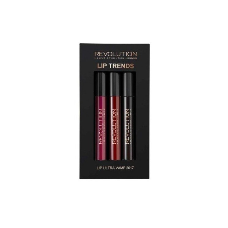 Makeup Revolution Zestaw prezentowy Lip Ultra Vamp 2017 Zestaw 3 Błyszczyków do ust