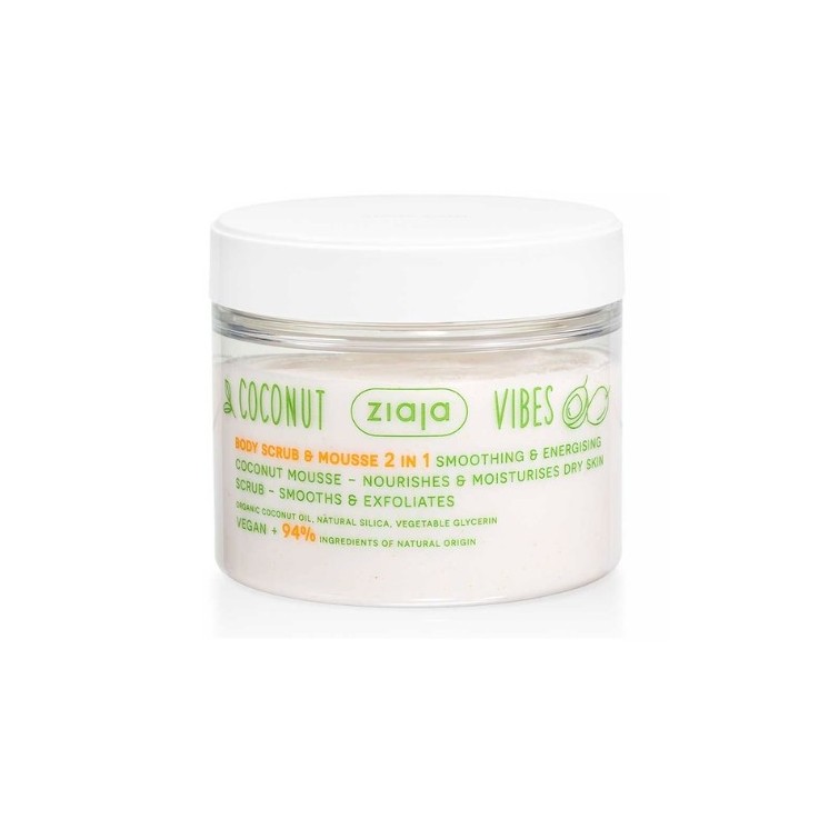 Ziaja Coconut Vibes 2w1 wygładzająco-złuszczający Peeling & mus do ciała 270 ml