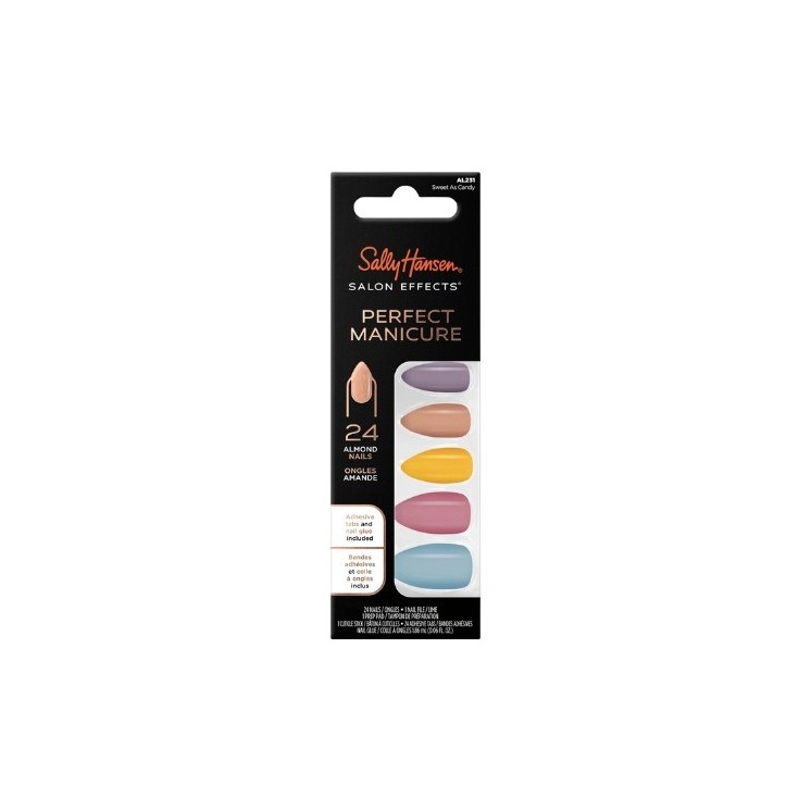 Sally Hansen Salon Effects Perfect Manicure Tipsy do paznokci Sweeet as Canday 24 sztuki