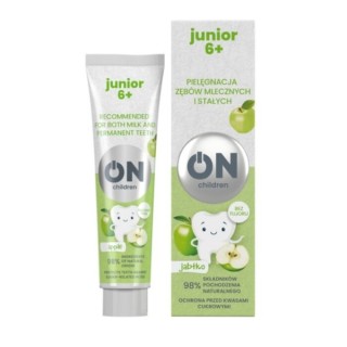 ON CHILDREN JUNIOR 6+ Pasta do zębów dla dzieci Pielęgnacja zębów mlecznych i stałych Jabłko75 ml