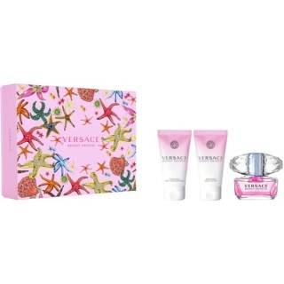 Versace Bright Crystal zestaw Woda toaletowa dla kobiet spray 50 ml + balsam do ciała 50 ml + żel pod prysznic 50 ml