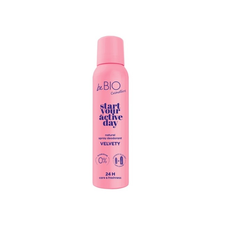 BeBio Start your active day Naturalny dezodorant w sprayu Velvety 125 ml