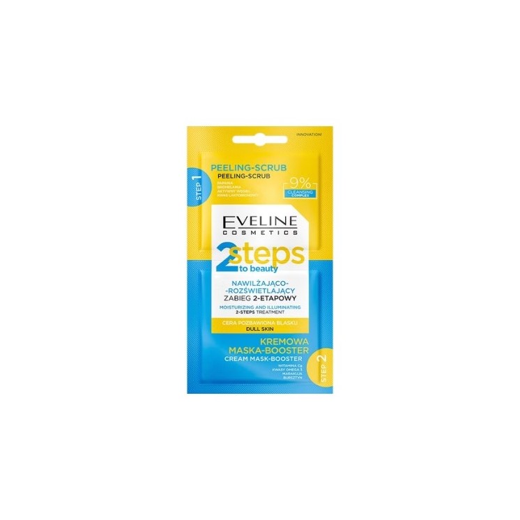 Eveline 2 Steps To Beauty nawilżająco-rozświetlający 2-etapowy Zabieg do twarzy 2x4ml