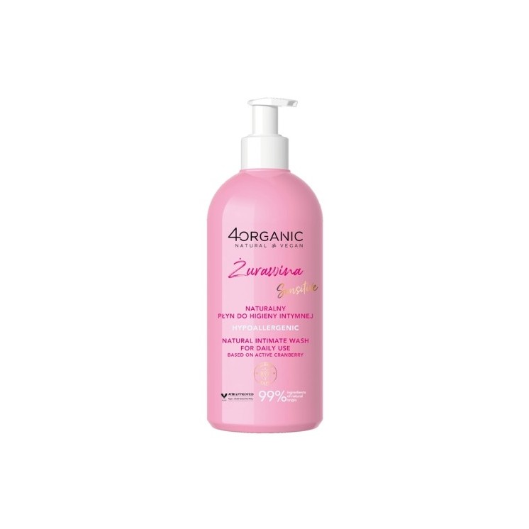 4organic Natural intimate hygiene fluid Cranberry 350 ml